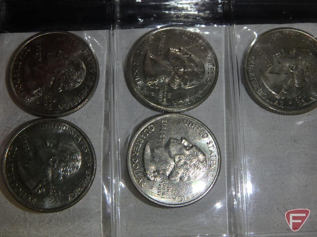Modern foreign coins, approx. 1 lb., State Quarters (5), 6 Misc. Kennedy Clad Half Dollars,