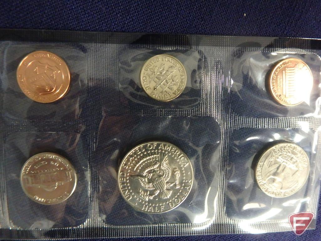 1989 US Mint uncirculated set in original packaging, 1987 US Mint uncirculated set in original