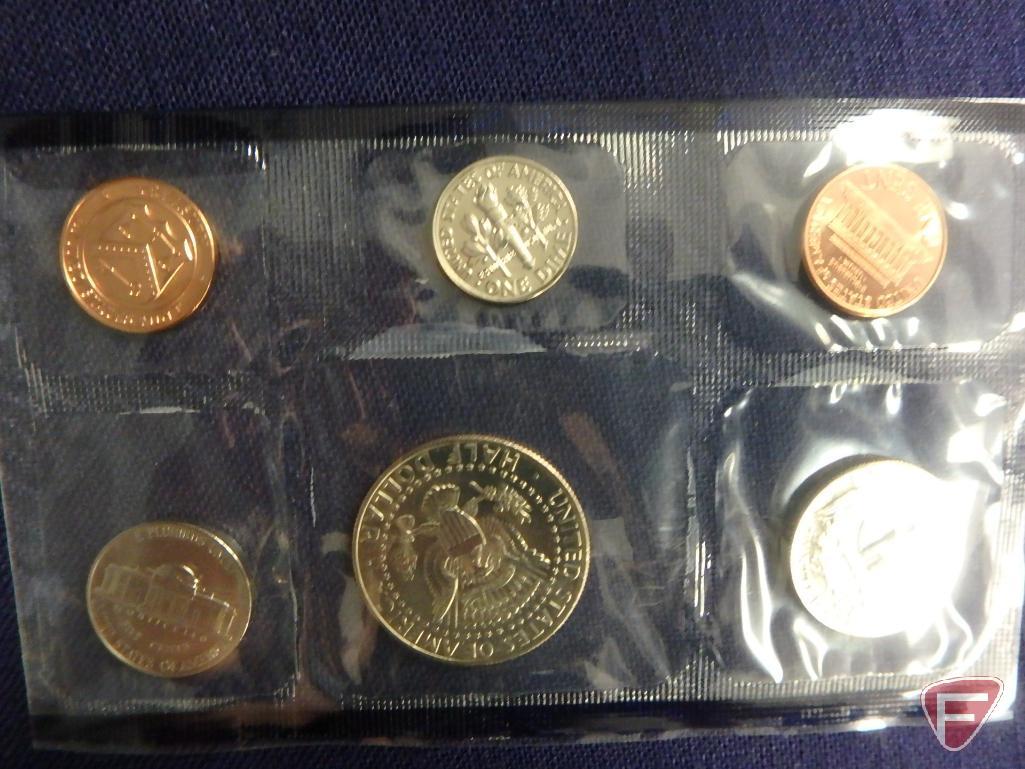 1989 US Mint uncirculated set in original packaging, 1987 US Mint uncirculated set in original