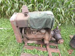 LeRoi 4 cylinder gas engine model D226P3 stationary engine with chain drive