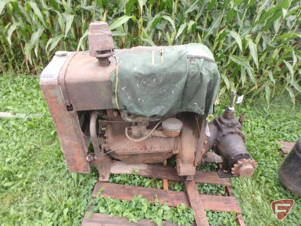 LeRoi 4 cylinder gas engine model D226P3 stationary engine with chain drive