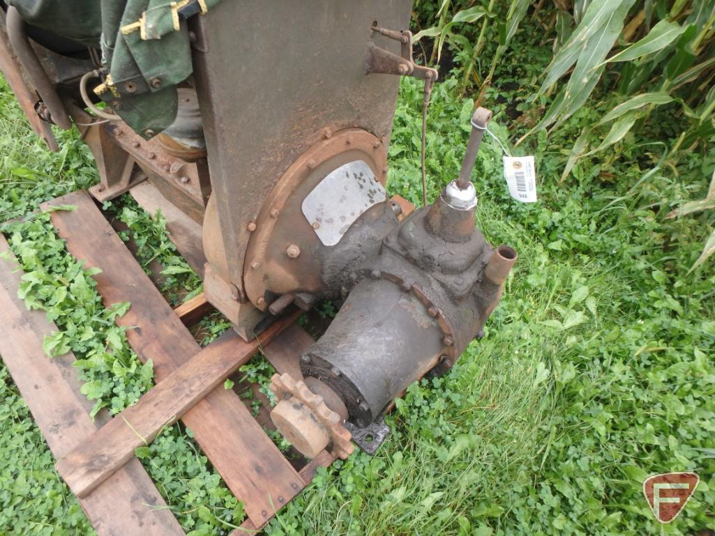 LeRoi 4 cylinder gas engine model D226P3 stationary engine with chain drive