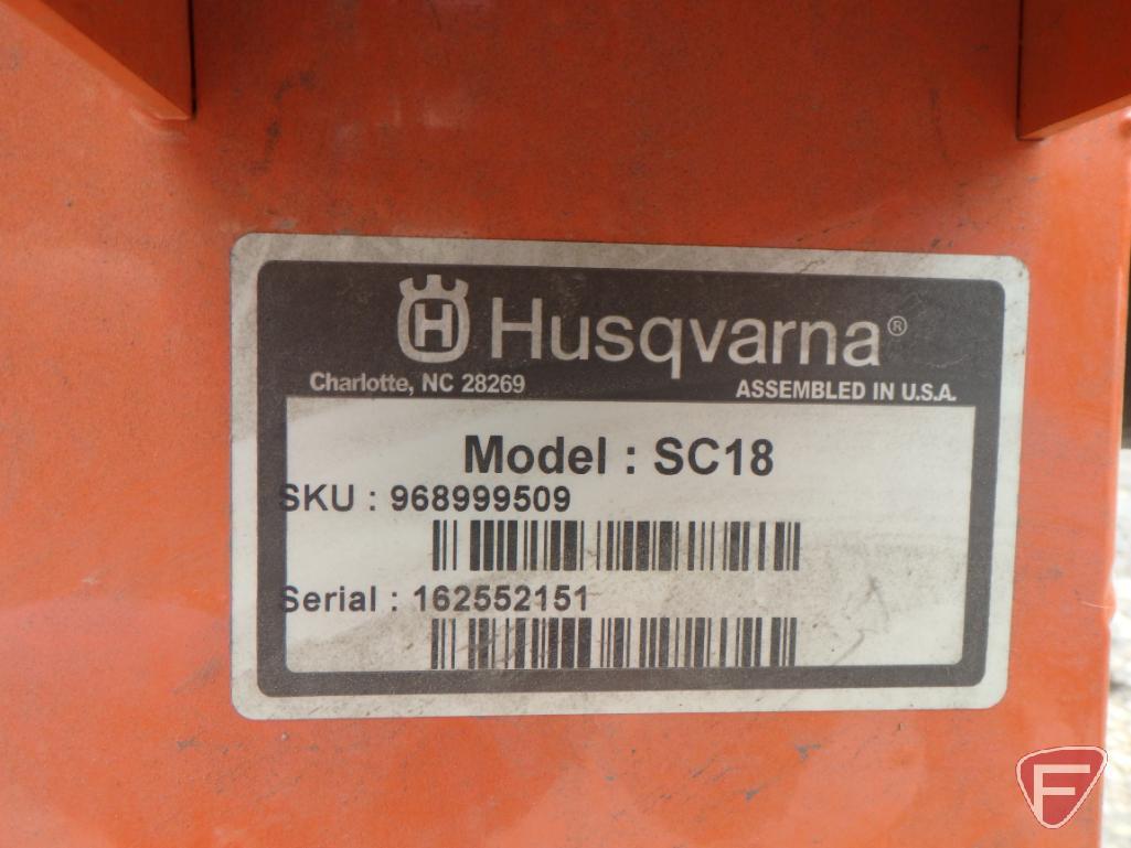 Husqvarna model SC18 walk behind sod cutter, Honda GX160 gas engine