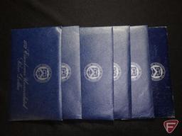 (5) 1972 S 40% Ike Silver Dollars in original blue packaging