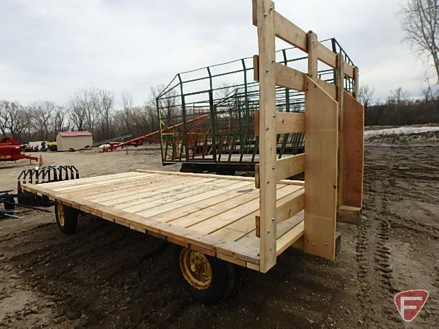 John Deere 953 6 ton running gear with new wood hay rack