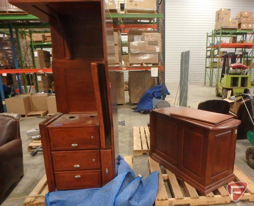 Creative Ideas wood 2-piece L-shaped desk with drawers, some drawers locked