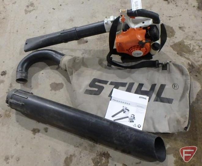 Stihl model SH85C gas leaf blower, with manual, vacuum and bag attachment for mulching