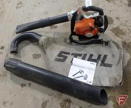 Stihl model SH85C gas leaf blower, with manual, vacuum and bag attachment for mulching