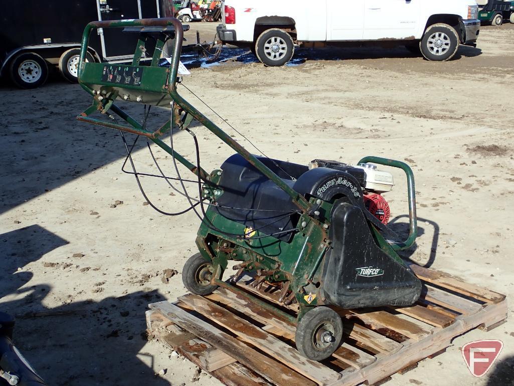 Turfco walk behind core aerator, Honda GX120 gas engine, model 85370, E0013