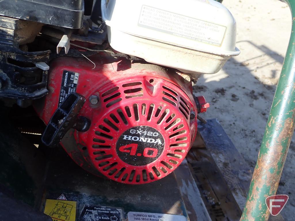 Turfco walk behind core aerator, Honda GX120 gas engine, model 85370, E0013