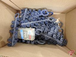 Hunter popup sprinklers and sprinkler parts: Rain Birn junction box covers, self-tapping saddles