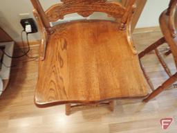 (2) Wooden swivel chairs