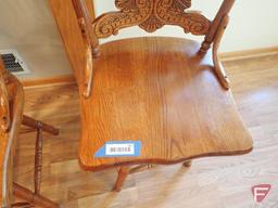 (2) Wooden swivel chairs