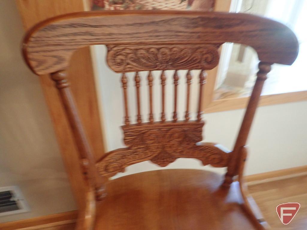 (2) Wooden swivel chairs