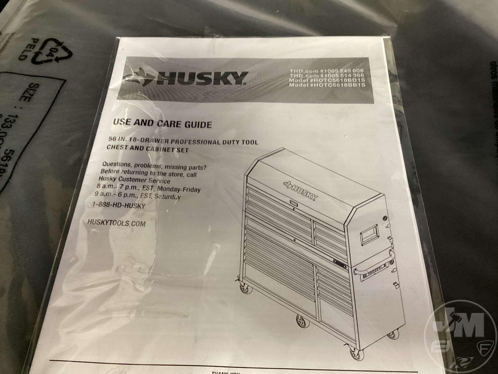 HUSKY 18 DRAWER TOOL CABINET ON 6 WHEELS