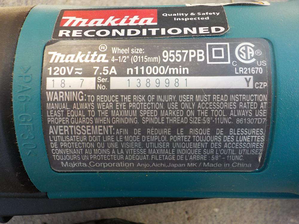 Makita 9557PB 4 1/2" Angle Grinder - 1 Yr Factory Warranty