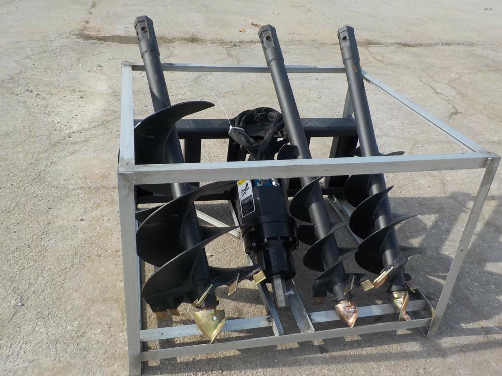 Greatbear  Auger to Suit Skid Steer c/w 3 Auger Bits - Unused