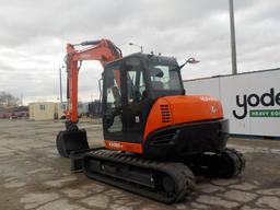 2016 Kubota KX080-4 Excavator c/w Cab, A/C, Rubber Tracks, Blade, Swing Boo