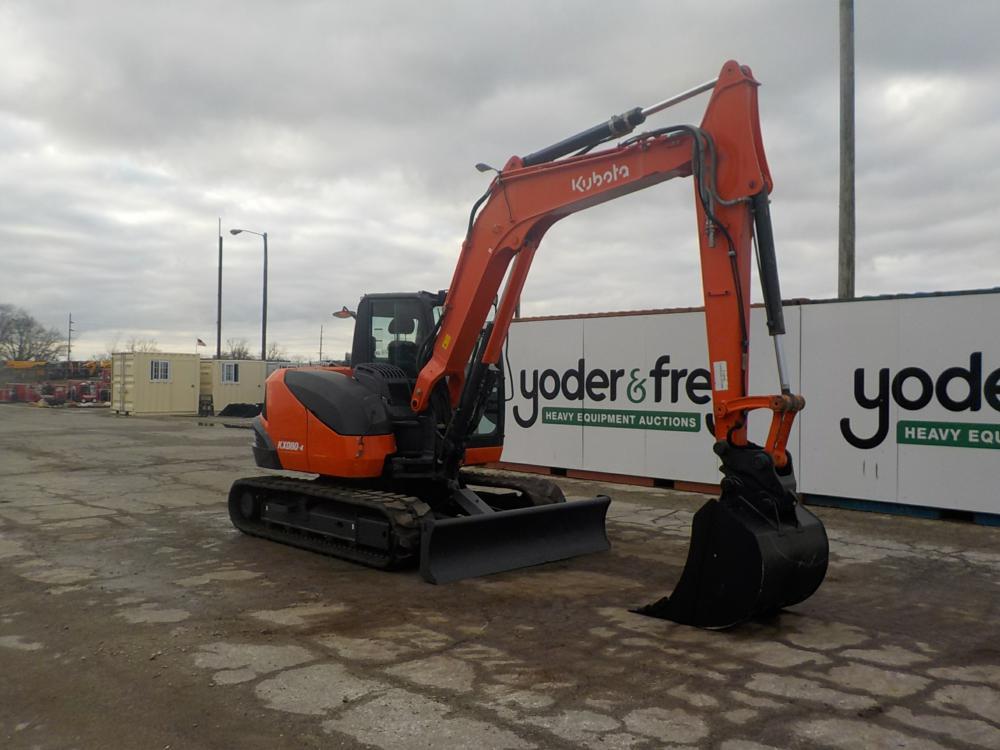 2016 Kubota KX080-4 Excavator c/w Cab, A/C, Rubber Tracks, Blade, Swing Boo