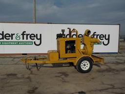 CH&E 6" Waterpump c/w Single Axle Trailer, Perkins 4 Cyl Diesel Engine