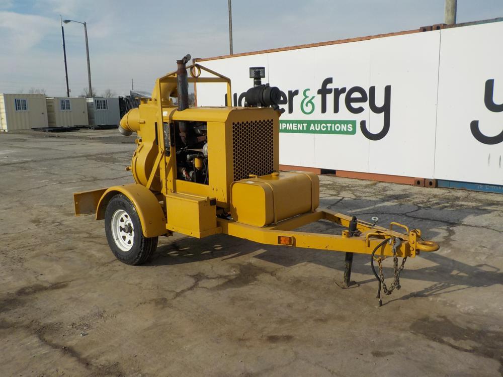 CH&E 6" Waterpump c/w Single Axle Trailer, Perkins 4 Cyl Diesel Engine