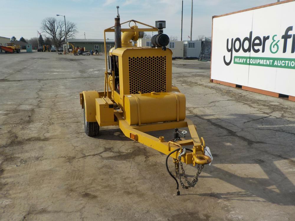 CH&E 6" Waterpump c/w Single Axle Trailer, Perkins 4 Cyl Diesel Engine