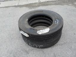 2 Steering Tires 9R22.5 (One New)