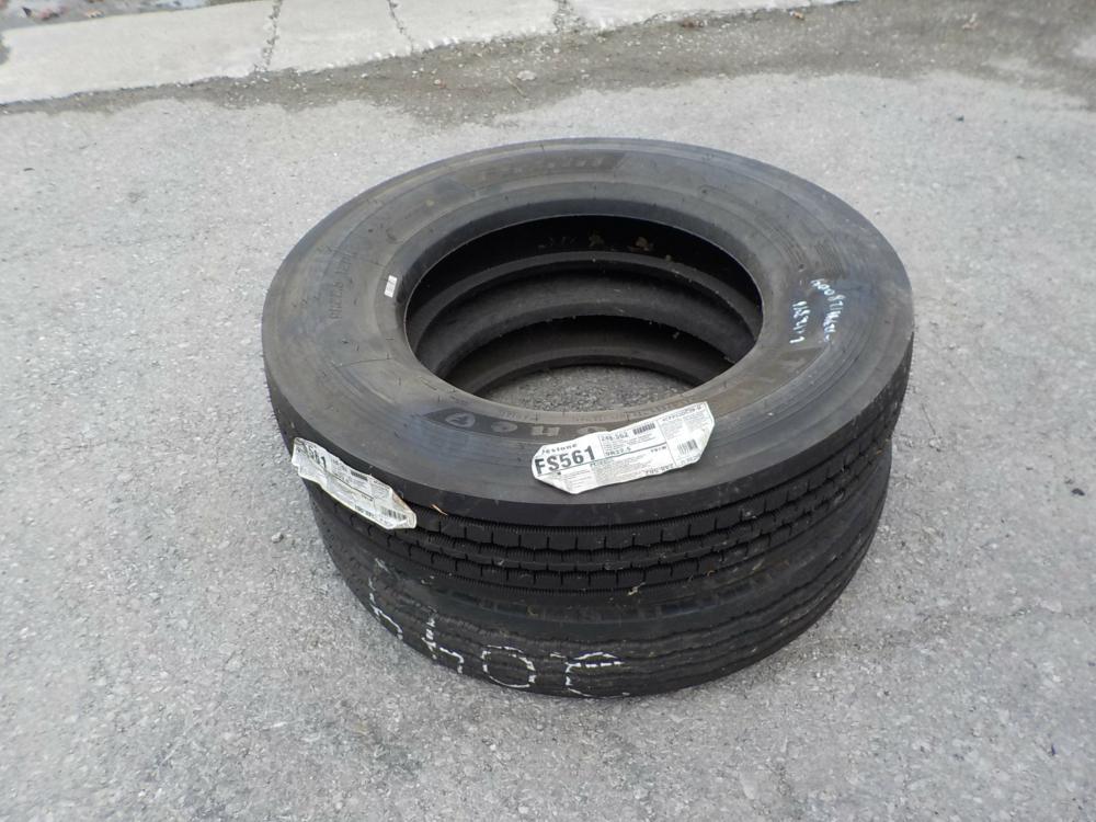 2 Steering Tires 9R22.5 (One New)