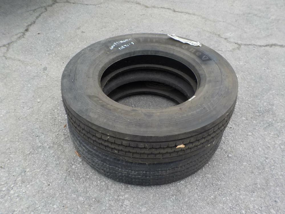 2 Steering Tires 9R22.5 (One New)