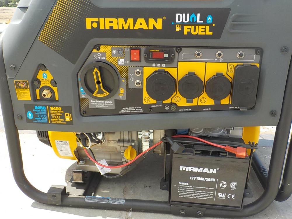 Firman 9450 Watt Dual Fuel Generator W/Elec Start & Wheel Kit