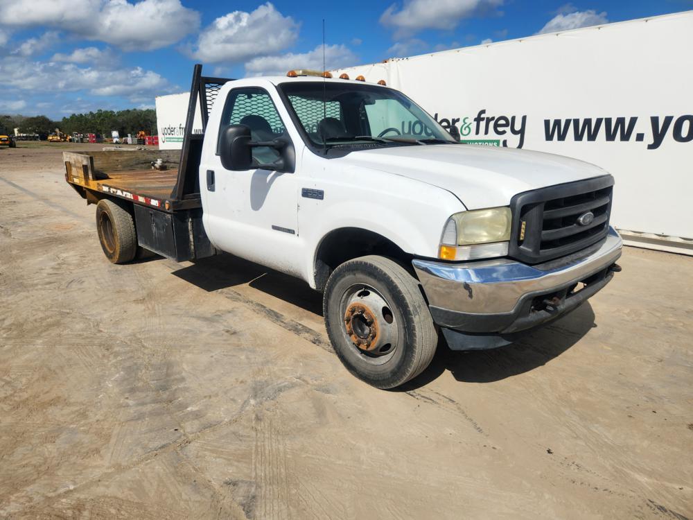 2001 Ford F550 4x4 Flatbed Truck, 7.3L V8 Engine, Automatic Transmission, D