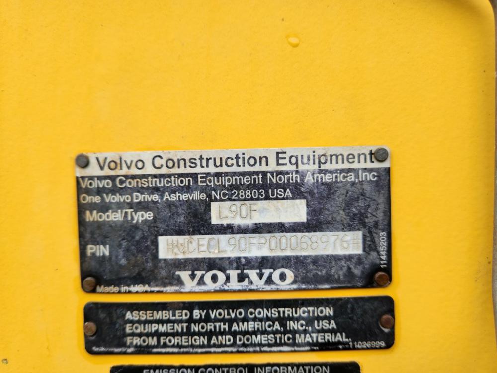 2010 Volvo L90F Wheeled Loader c/w Cab, 60" Forks, QC (Brakes Need Attentio