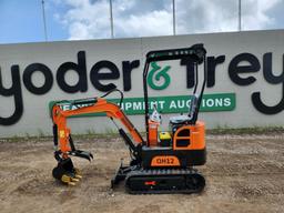 2023 AGROTK QH12 Mini Excavator c/w OROPS, Rubber Tracks, Backfill Blade, A