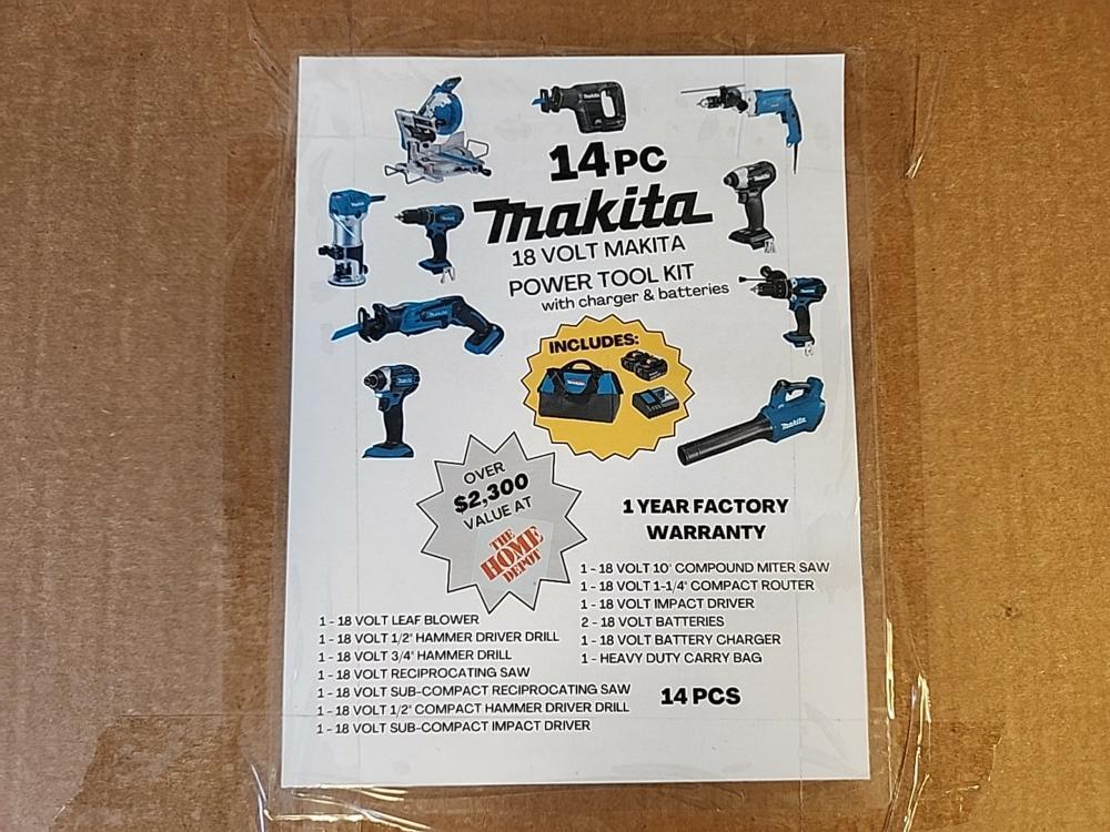 Makita Power Tool Kit c/w 18V Leaf Blower / 18 V 6 1/2" Circular Saw / 18V