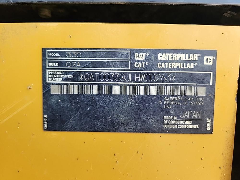 2019 Caterpillar 330 Hydraulic Excavator c/w Rear View Camera, A/C, Bucket