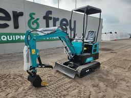 2023 AGROTK QH12 Mini Excavator c/w OROPS, Rubber Tracks, Blade, Bucket, Ma