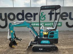 2023 AGROTK QH12 Mini Excavator c/w OROPS, Rubber Tracks, Blade, Bucket, Ma