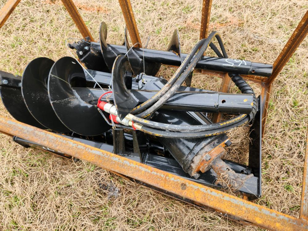 Mower King Auger to suit Skidsteer c/w 3 Bits - Unused