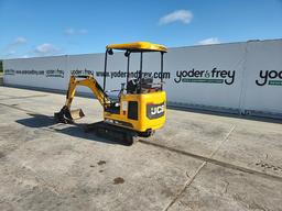 2018 JCB 15C-1 Mini Excavator c/w OROPS, Rubber Tracks, Aux Hydraulics, Bla