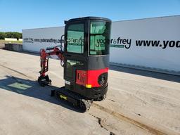 2023 Miva VA13C Mini Excavator c/w Cab, Rubber Tracks, Aux Hydraulics, Offs