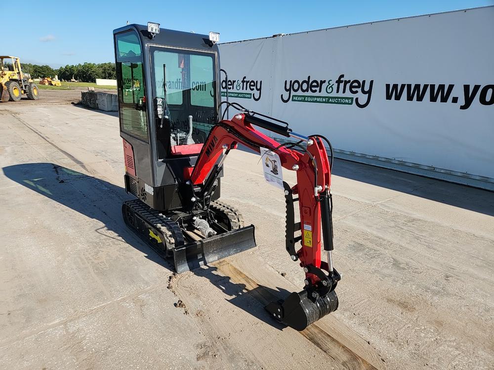 2023 Miva VA13C Mini Excavator c/w Cab, Rubber Tracks, Aux Hydraulics, Offs