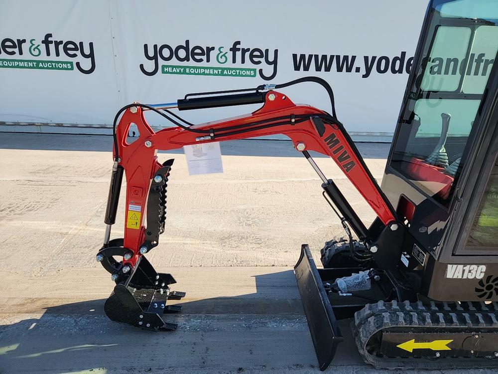 2023 Miva VA13C Mini Excavator c/w Cab, Rubber Tracks, Aux Hydraulics, Offs