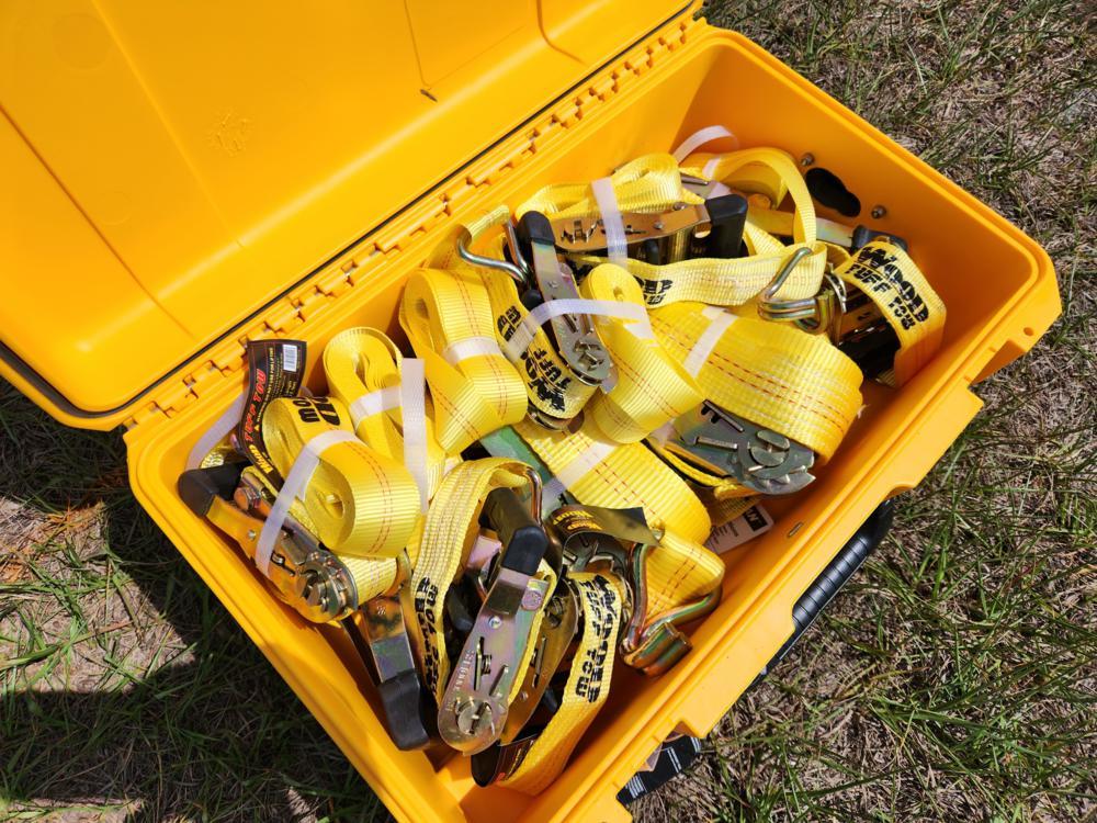 Pelican Case 1 1/5" x 15' Straps (6 of), 2" x 27" Straps (4 of) - Unused