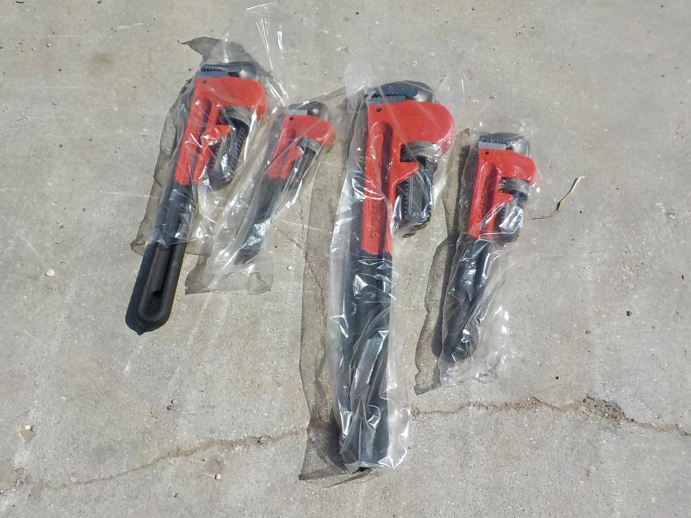 4 Pc Steel Pipe Wrench - Unused