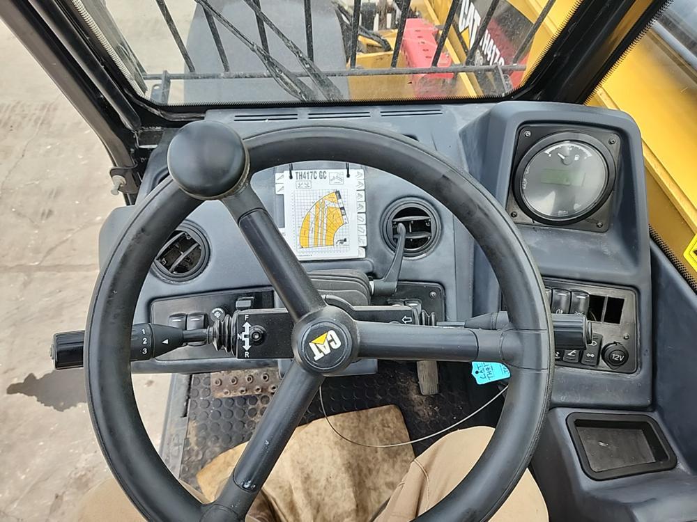 2015 Caterpillar TH417C Telehandler, Cab, 8,800 lbs Max Lift Wt Cap, 56' Ma