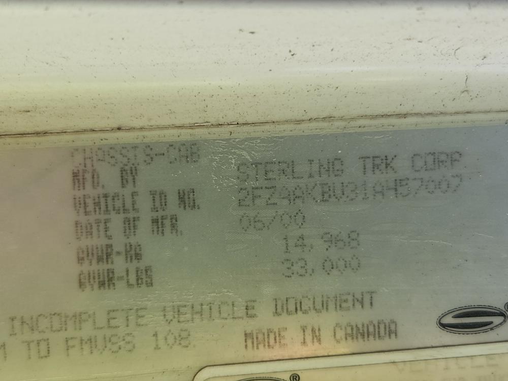 2001 Sterling M7500 Stake Truck, 12' Bed (Missing Engine)