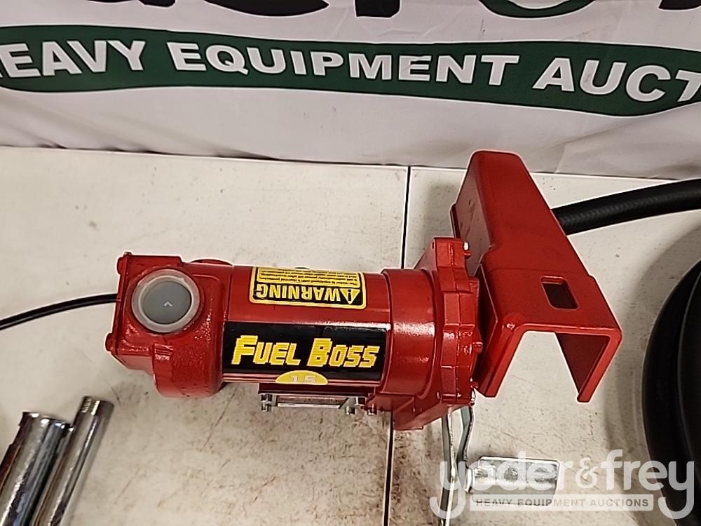 Unused Fuel Boss 12V Portable Diesel Transfer Pump c/w 12' Hose and Nozzle, 15GPM