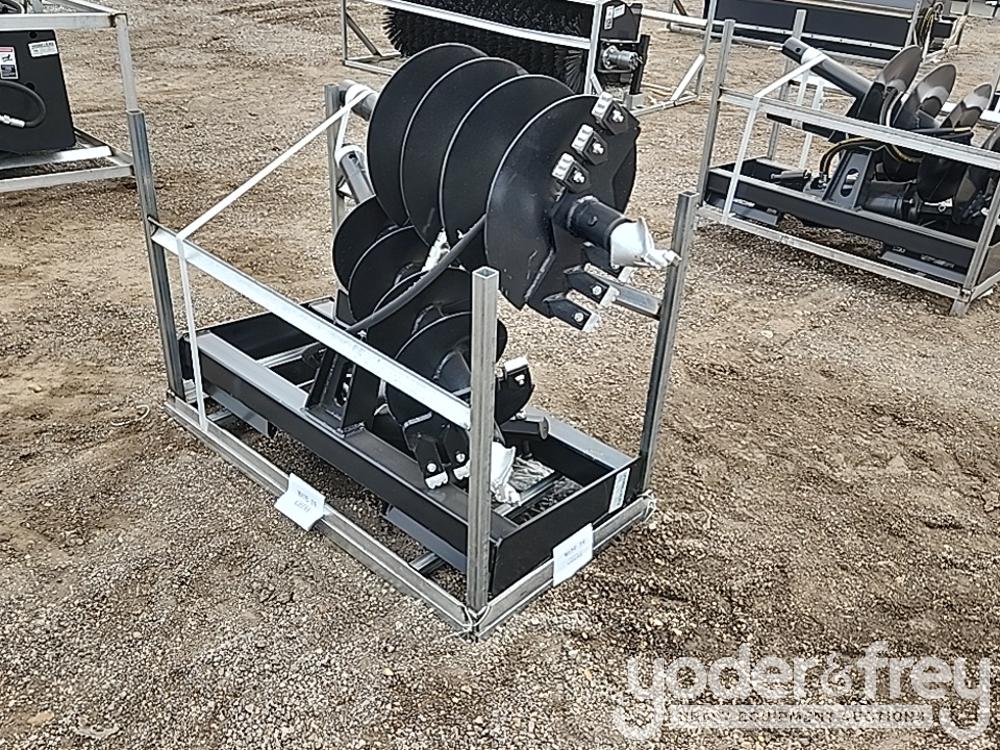 Unused JCT Hydraulic Auger Drive, Bits, QA 12", 18" Alloy Bits to suit Skidsteer