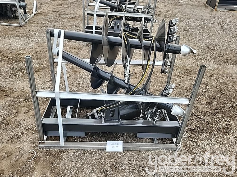 Unused JCT Hydraulic Auger Drive, Bits, QA 12", 18" Alloy Bits to suit Skidsteer