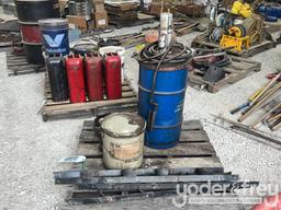 Oil Drum, c/w Dolly, Buckets (Pallet of)